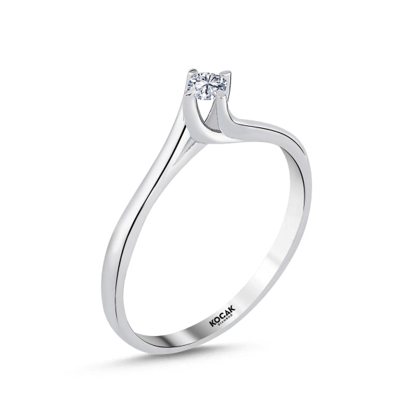 0.09 Karat EF SI Solitaire Diamond Ring