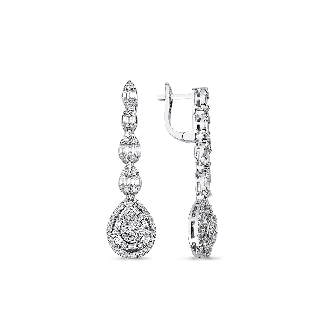 1.70 Karat Diamond Baguette Earrings