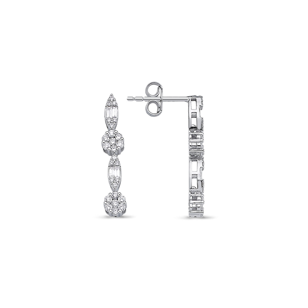 0.53 Karat Diamond Baguette Earrings