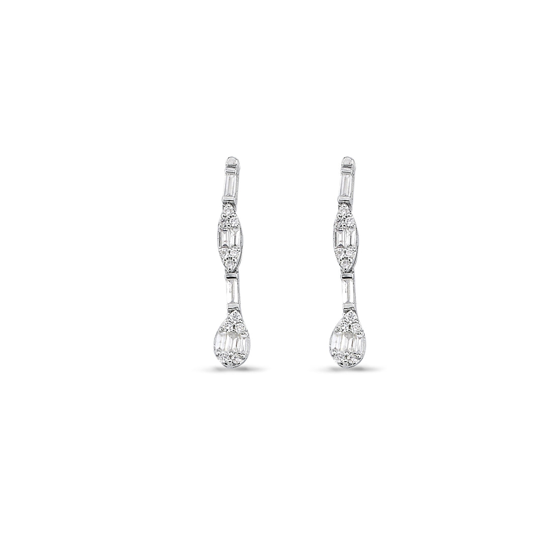 0.34 Karat Diamond Baguette Earrings
