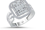 14ct Baguette Stone Set Gold Ring