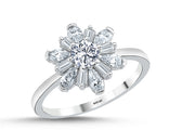 14ct Baguette Stone Set Gold Ring
