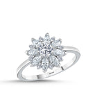 Load image into Gallery viewer, 14ct Flower Design Stone Set Gold Ring