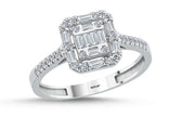 14ct Baguette Stone Set Gold Ring