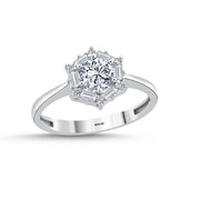 14ct Baguette Stone Set Gold Ring