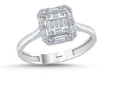 14ct Baguette Stone Set Gold Ring