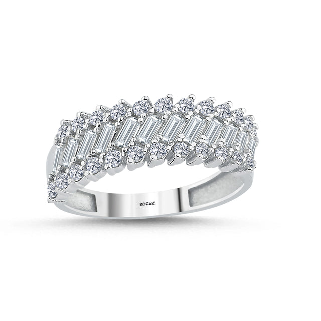 14ct Baguette Stone Set Gold Ring