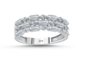 14ct Baguette Stone Set Gold Ring
