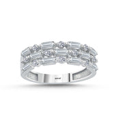 14ct Baguette Stone Set Gold Ring