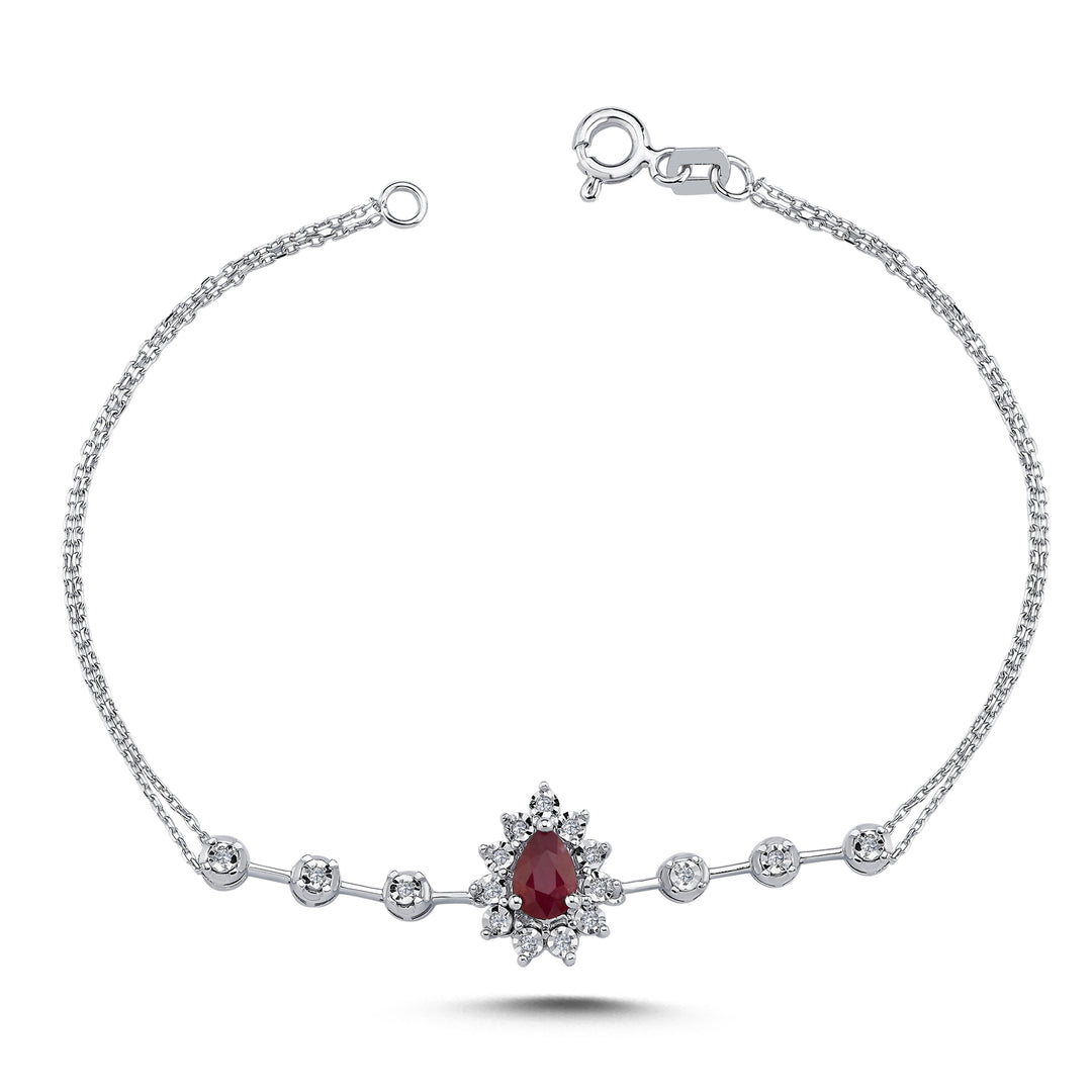 0.61 Karat Ruby Diamond Bracelet