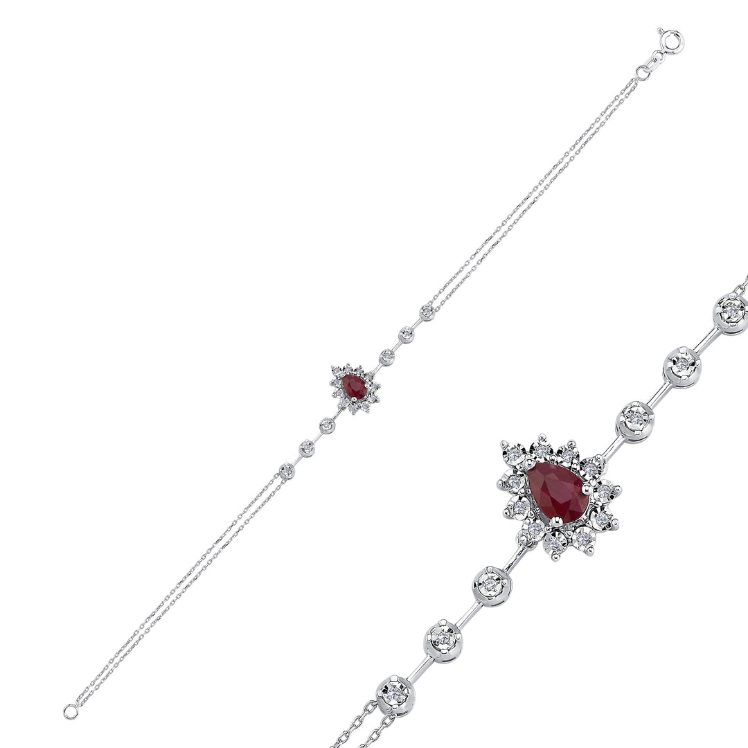 0.61 Karat Ruby Diamond Bracelet