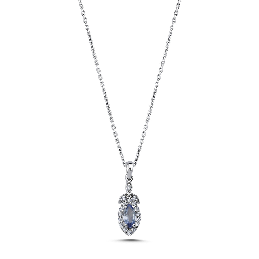 0.36 Karat Sapphire Diamond Necklace