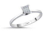 0.06 Karat EF SI Kare Diamond Ring