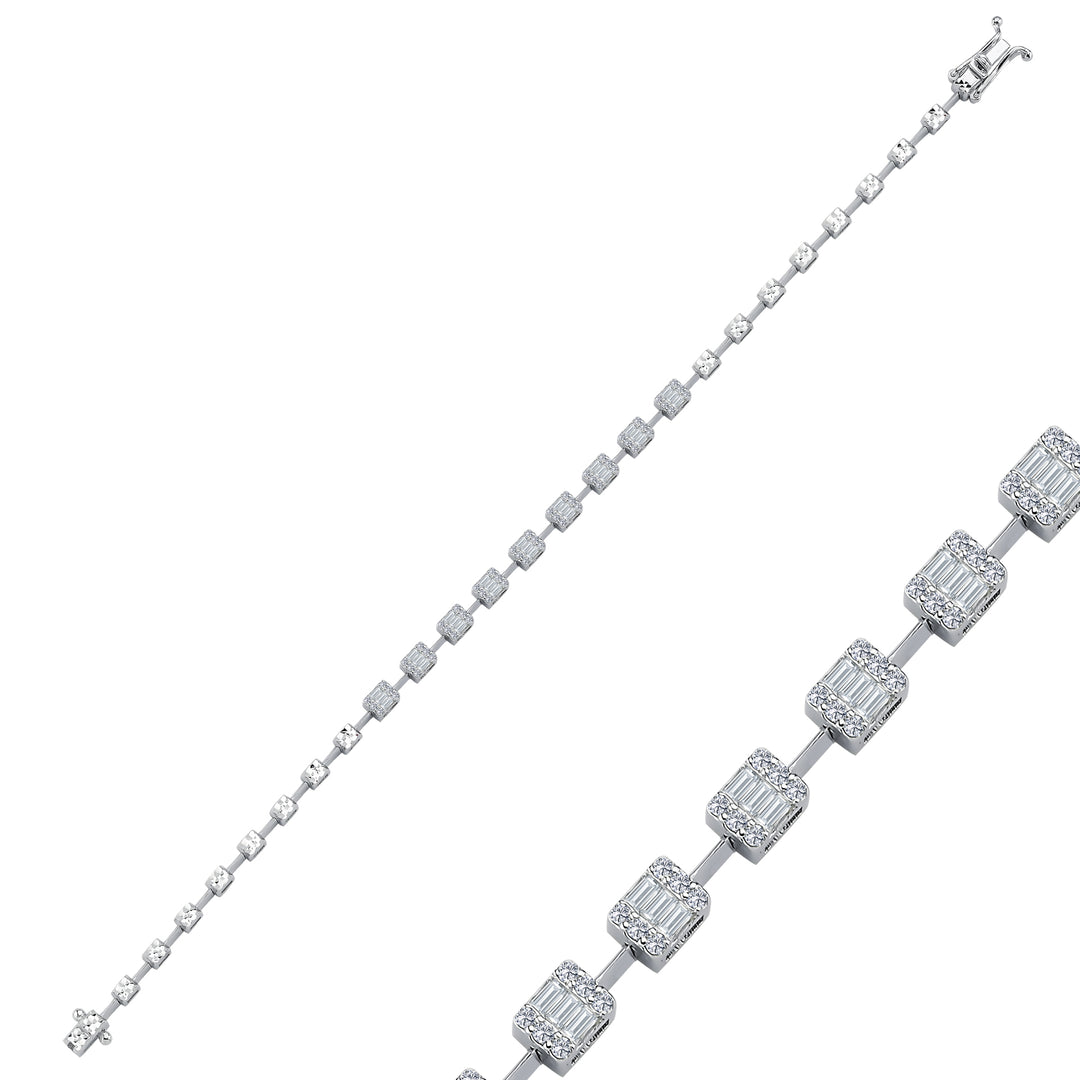 0.61 Karat Square Diamond Bracelet