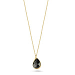 Load image into Gallery viewer, 14ct Black Stone Set Gold Necklace