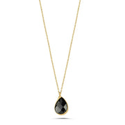 14ct Black Stone Set Gold Necklace
