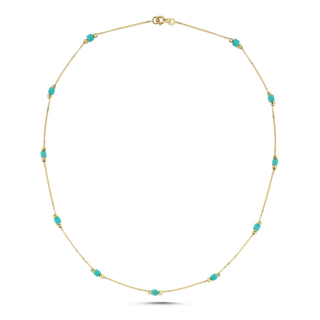 14ct Multicolour Stone Set Gold Necklace
