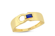 14ct Blue Stone Set Gold Ring
