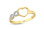 14ct Heart Infinity Gold Ring