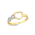Load image into Gallery viewer, 14ct Heart Infinity Gold Ring