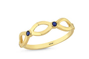 14ct Blue Stone Set Gold Ring