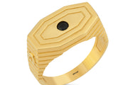 14ct Siyah Stone Set Gold Men's Ring