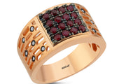 0.07 Karat Ruby Diamond Design Men's Ring