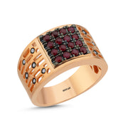 0.07 Karat Ruby Diamond Design Men's Ring