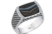 0.14 Karat Diamond Design Men's Ring