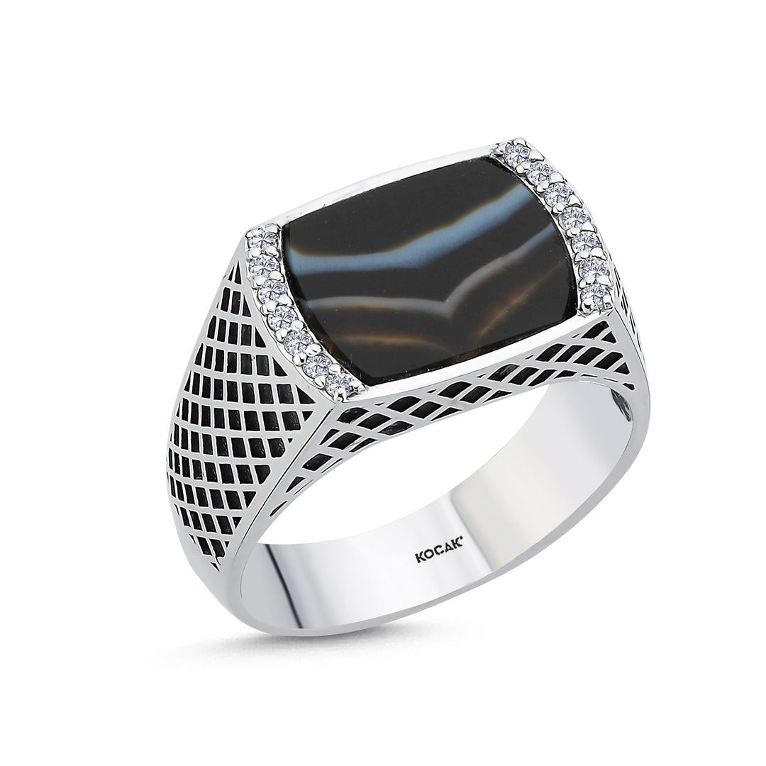 0.14 Karat Diamond Design Men's Ring