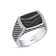 0.14 Karat Diamond Design Men's Ring