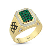 0.12 Karat Diamond Design Men's Ring