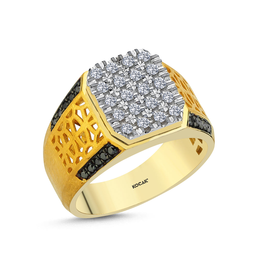 0.58 Karat Diamond Design Men's Ring