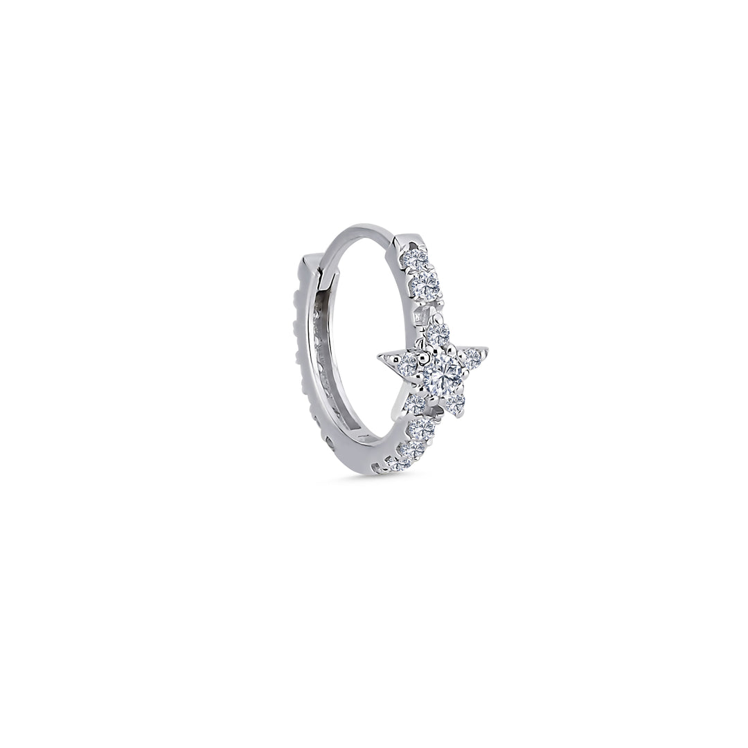 0.23 Karat Yıldız Figürlü Diamond Design Men's Halka Earrings