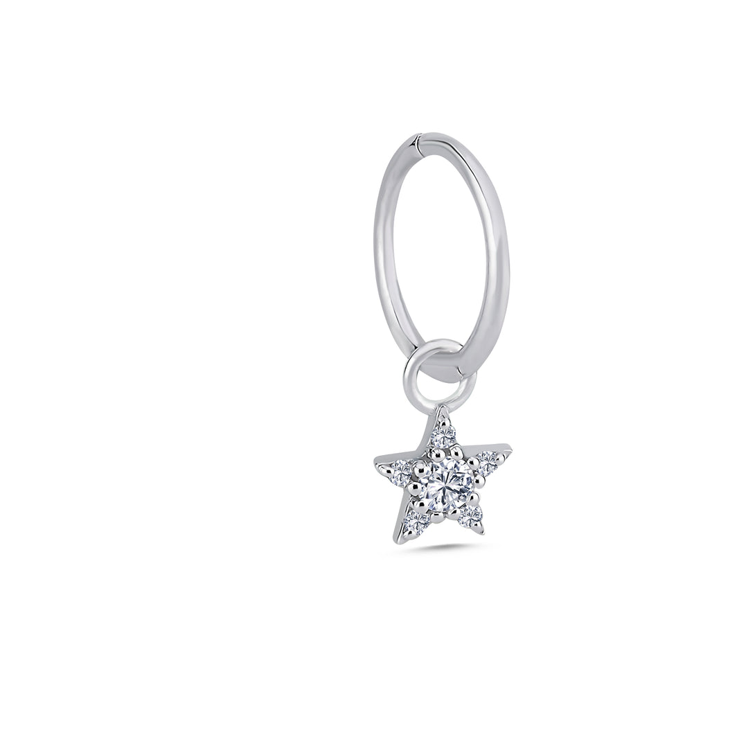 0.13 Karat Yıldız Figürlü Diamond Design Men's Halka Earrings