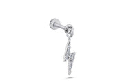 0.04 Karat Şimşek Figürlü Diamond Design Men's Earrings