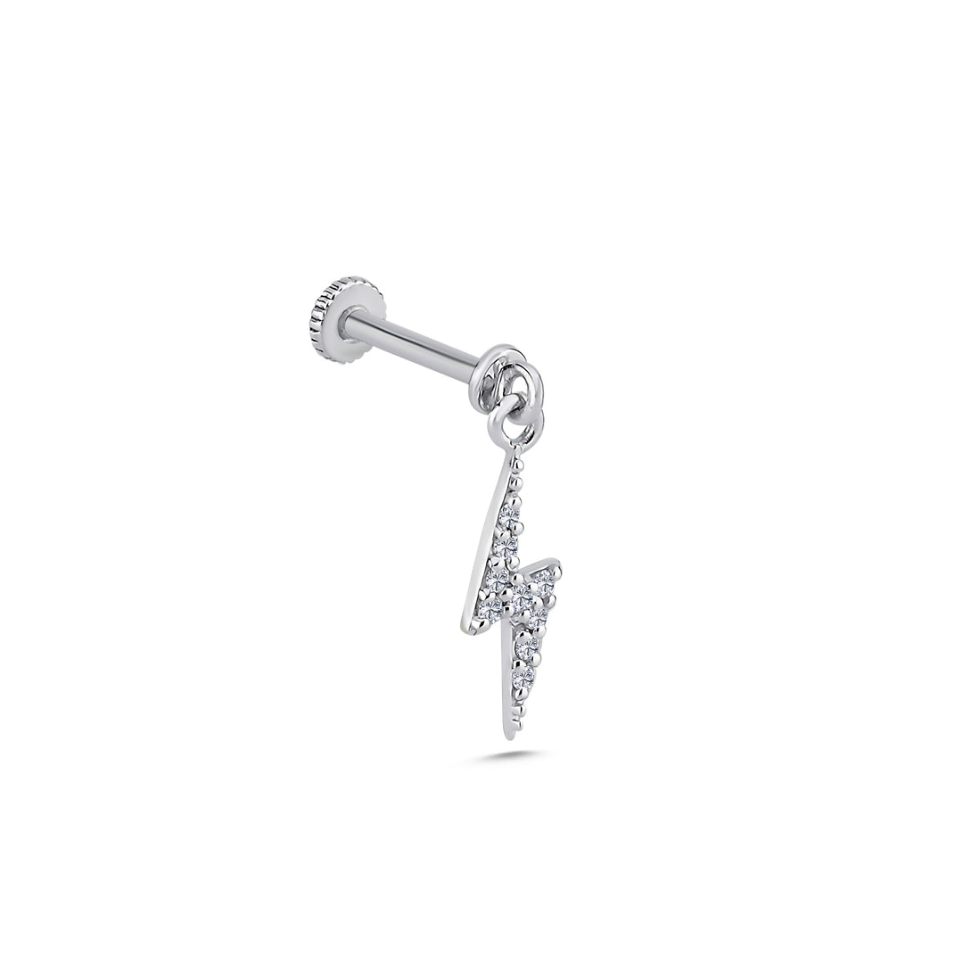 0.04 Karat Şimşek Figürlü Diamond Design Men's Earrings