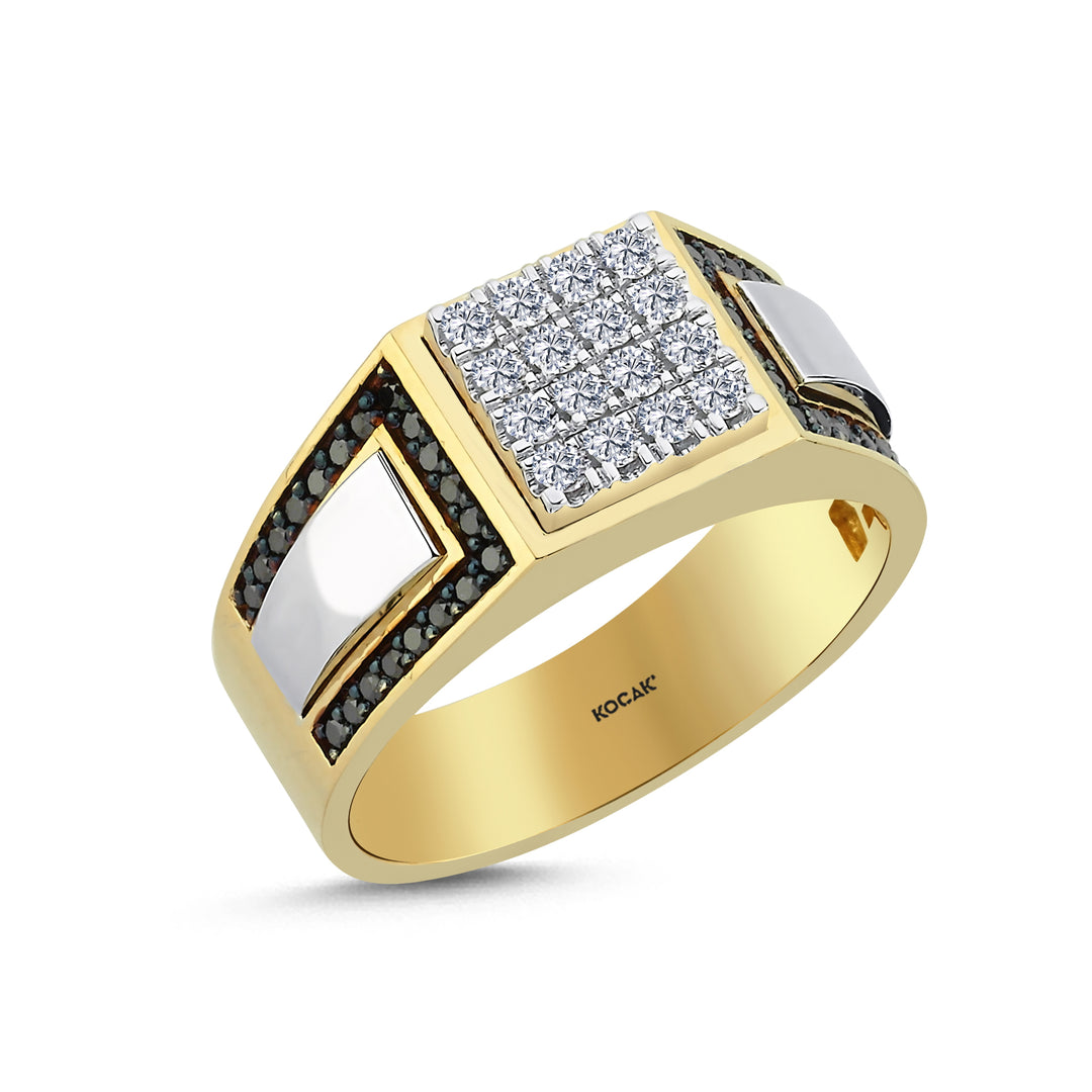 0.64 Karat Diamond Design Men's Ring
