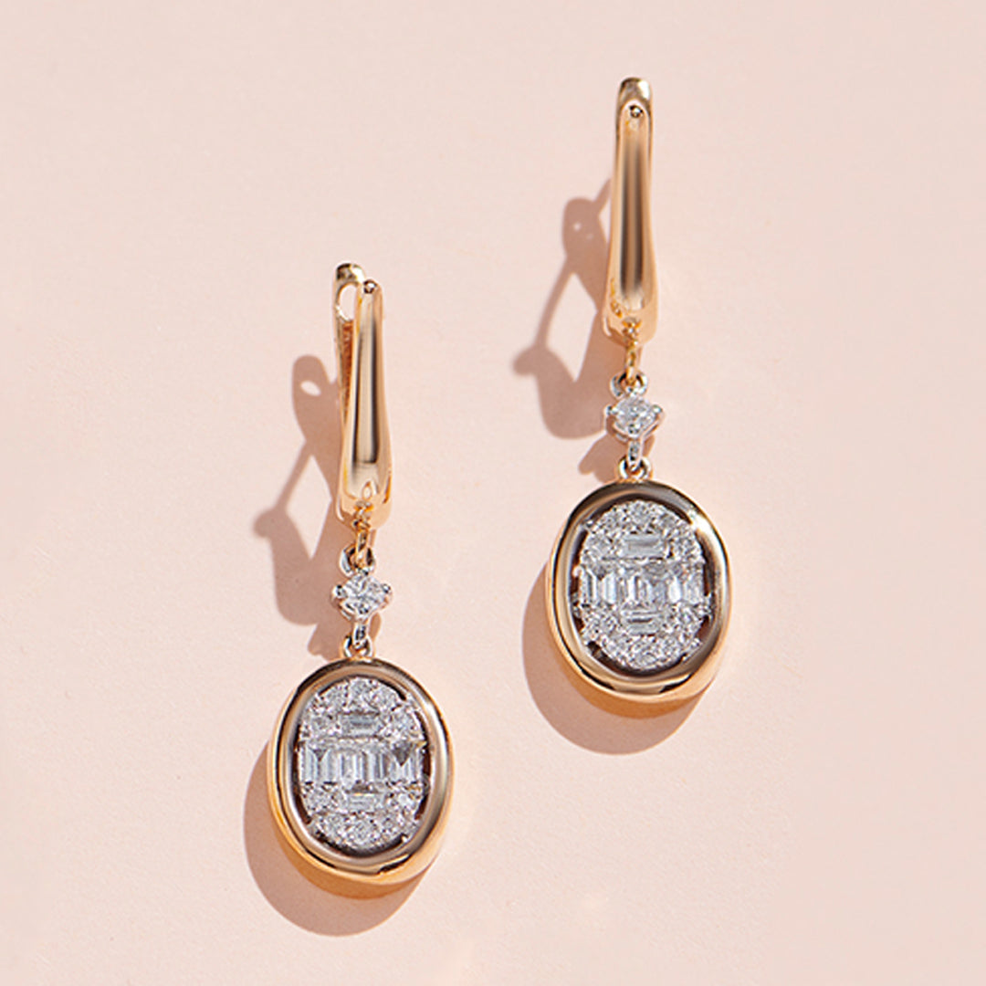 0.63 Karat Diamond Design Earrings
