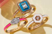 0.20 Karat Rose Renkli Diamond Design Ring