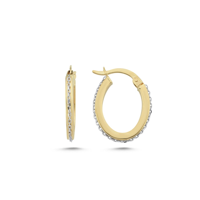 14ct Zincirli Hoop Gold Earrings