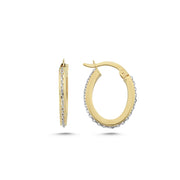 14ct Zincirli Hoop Gold Earrings