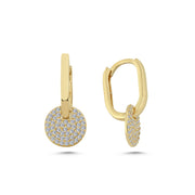 14ct Yuvarlak Figurlu Gold Earrings