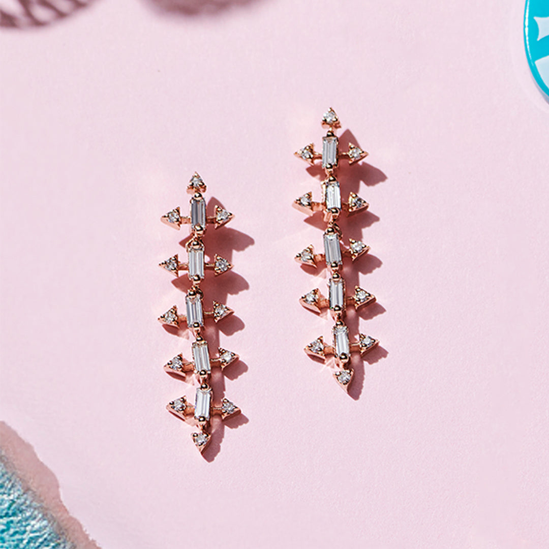 0.64 Karat Diamond Design Earrings