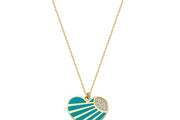 14ct Blue Heart Motif Gold Necklace