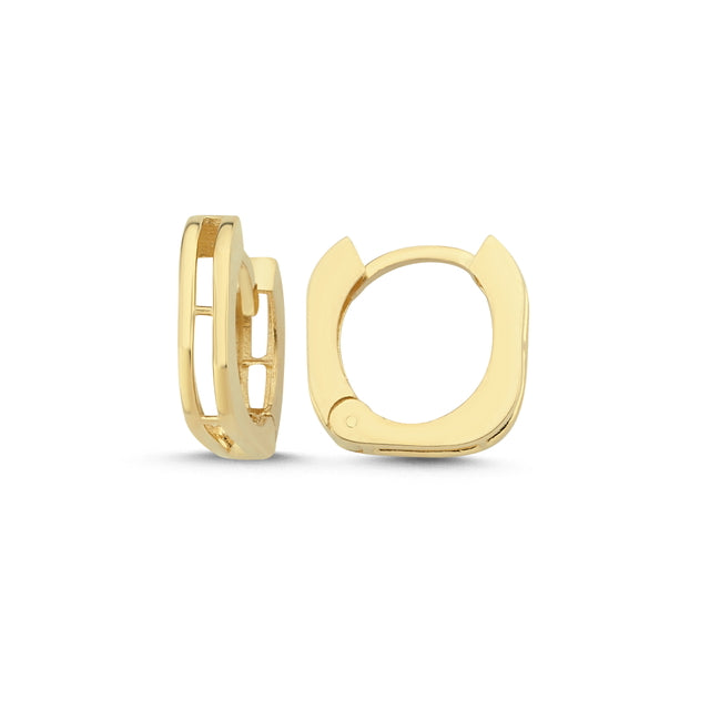 14ct Modern Design Hoop Gold Earrings
