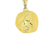 14ct Wheat Zodiac Motif Gold Pendant (Chain Not Included)