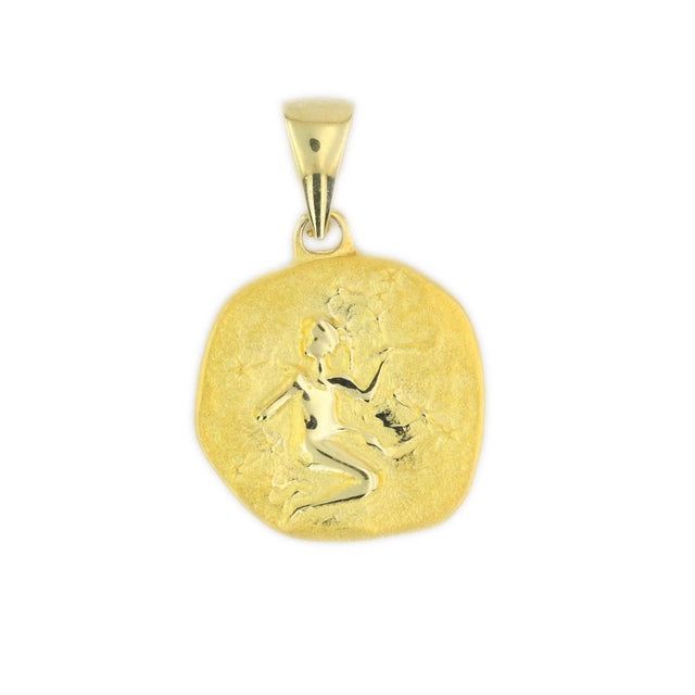 14ct Wheat Zodiac Motif Gold Pendant (Chain Not Included)