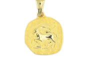 14ct Capricorn Zodiac Motif Gold Pendant (Chain Not Included)
