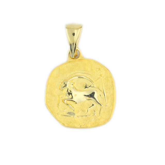 14ct Capricorn Zodiac Motif Gold Pendant (Chain Not Included)